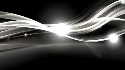 Poster - elegant abstract background with smooth white waves in dark motion, creating tranquility and sophist