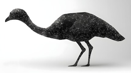 Poster - Beautiful abstract minimalist geometric bird with intricate pattern representing an emu in a realistic artistic style