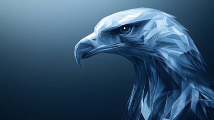 Poster - Abstract representation of a bird composed of geometric poly shapes symbolizing freedom and flight in a minimalist style