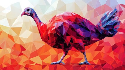 Poster - Creative geometric abstract illustration of a bird on a colorful background featuring a unique artistic style and design
