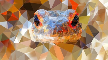 Poster - Abstract polygon design illustration featuring a bear in a minimalist style to showcase wildlife and artistic expression
