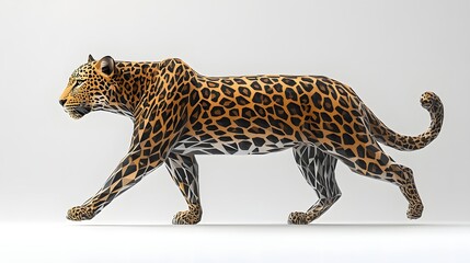 Poster - Striking abstract polygonal leopard in minimalist style combining realistic elements with geometric formations