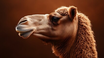 Poster - Stunning minimalist circle-based camel icon captured in a realistic photograph showcasing its unique features and form