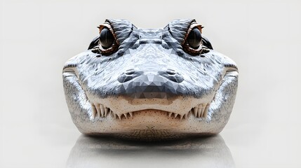 Poster - Minimalist geometric alligator head in a front view perspective highlighting clean lines and creative design elements
