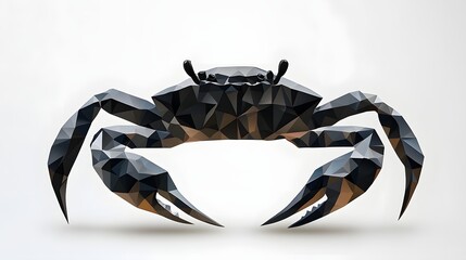 Poster - Minimalist geometric crab silhouette made from various shapes with realistic pho aesthetic and clean design