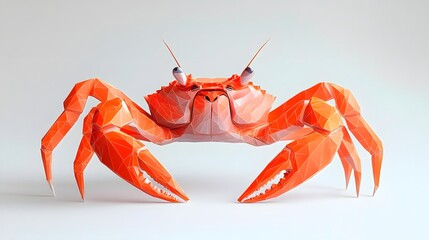 Poster - Minimalist geometric crab side profile illustration with clean lines and simple shapes in a contemporary style