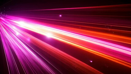 Poster - Vibrant cosmic light trails in motion with dynamic pink and orange streaks