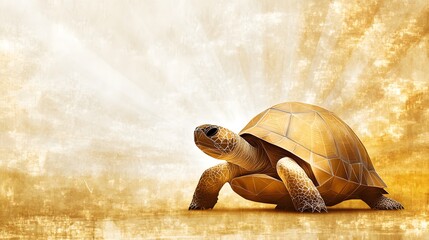 Poster - Unique minimalist geometric silhouette of a turtle presented in an artistic style with a modern abstract design approach