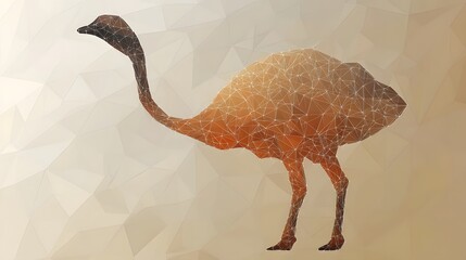 Poster - Artistic minimalist polygonal interpretation of a camel figure highlighting the unique characteristics of the animal