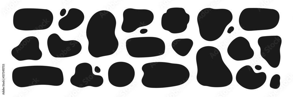 Organic shape round form set. Liquid organic blob curve background ...