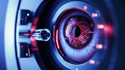 Poster - Futuristic Biometric Eye Scan Technology for Secure Unlocking Systems