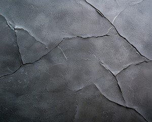 Poster - Distressed stone wall with visible erosion and deep cracks, rich earthy tones, raw and textured surface, high-definition close-up, moody grunge aesthetic