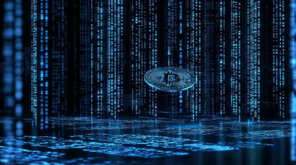 Poster - Exploring blockchain technology virtual space digital graphics futuristic environment abstract viewpoint