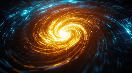 Poster - Cosmic spiral formation outer space digital art galactic environment close-up view stellar concepts for exploration