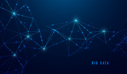Poster - abstract space polygonal illustration. big data code representation. graphic concept for your design