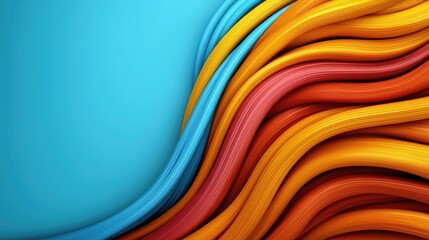 Aufkleber - Dynamic color waves abstract art digital design vibrant environment close-up view creative concept