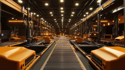 Poster - A massive industrial production plant with cutting-edge automation.