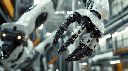 Poster - Advanced robotics handling industrial production processes.