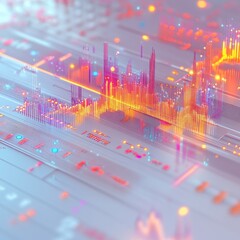 Aufkleber - Abstract Circuit Board with Glowing Data Streams: Futuristic Technology Illustration 