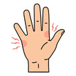 © katsumatakun - hand tingling numb sore weak pain flat color vector illustration template design