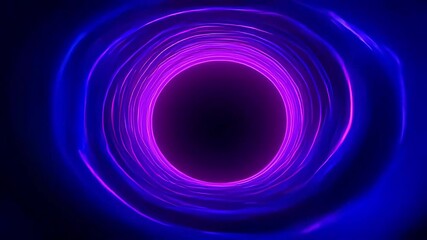 Poster - Rotating Tunnel of Glowing Pink and Blue Light Background Loop