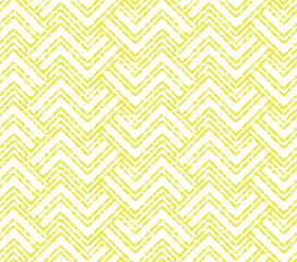 Fototapete - Abstract geometric pattern with stripes, lines. Seamless vector background. White and yellow ornament. Simple lattice graphic design
