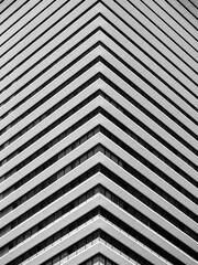 Fototapete - Modern building corner Steel facade cladding Architecture details Geometric line