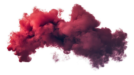 Poster - Abstract smoke cloud in shades of red and purple swirling against a transparent background, creating an ethereal and dramatic atmosphere, perfect for artistic concepts and designs.