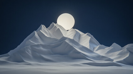 serene mountain landscape with bright sun