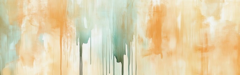 Poster - Soft pencil strokes blend in muted amber from dripping hues to create a harmonious abstract composition