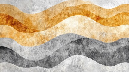 Poster - Minimalist composition of flowing pencil strokes in warm tones against a textured background