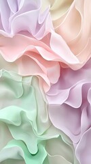 Poster - Gentle pastel waves of baby pink and soft lavender flow harmoniously in delicate layers