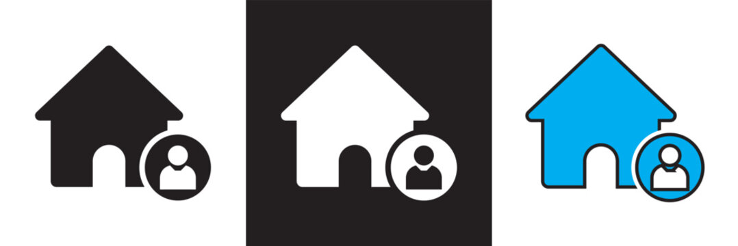 Stay home icon. Vector illustration. isolated on white and black background. EPS 10