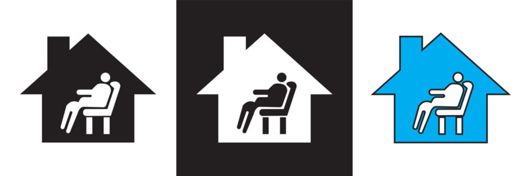 Stay home icon. Vector illustration. isolated on white and black background. EPS 10