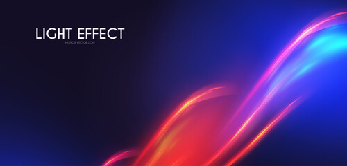 Wall Mural - Abstract motion light effect. Energy power design. Blue and gold, red light