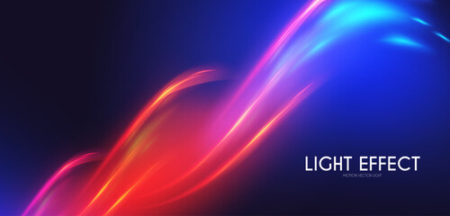 Wall Mural - Abstract motion light effect. Energy power design. Blue and gold, red light