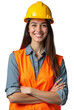 © StreamPixel - a young woman dressed in professional safety gear, likely for a construction or industrial role.