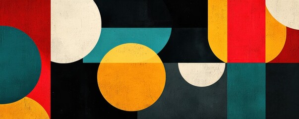 Poster - Abstract geometric design modern art gallery digital artwork minimalist environment eye-level view contemporary concept