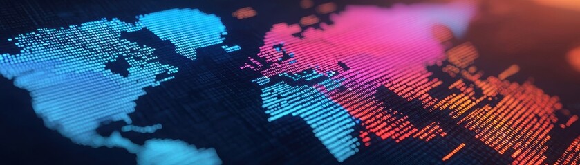 Poster - Global digital map visualization online platform infographic modern technology abstract view data representation