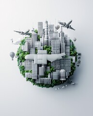 Poster - A clean and ethical supply chain process illustrated through logistics hubs, fair trade products, and responsible sourcing, global trade sustainability, highly detailed commercial visualization