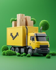 Poster - A clean and ethical supply chain process illustrated through logistics hubs, fair trade products, and responsible sourcing, global trade sustainability, highly detailed commercial visualization
