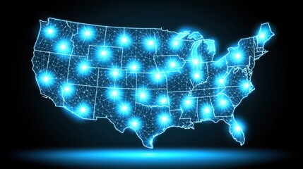 Poster - The united states featuring a comprehensive map for ai-driven diagnostics and healthcare solutions analysis