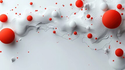 Poster - Vibrant red and white abstract background for ai-driven marketing analytics and creative digital content design