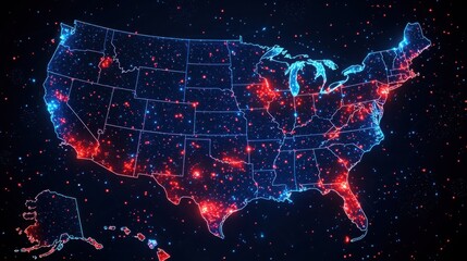 Poster - The united states showcased as a central focus for ai business intelligence solutions and economic development strategies