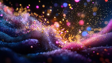 Poster - Artistic Microbiological Visualization of Colorful Gut Bacteria and Microbes in a Vibrant Abstract Background