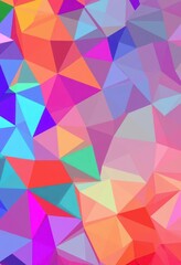 Wall Mural - interlocking vibrant polygons forming a dynamic, multicolored abstract composition, bright, textile