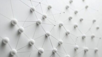 Poster - Wall covered with numerous white balls, creating a unique visual texture and artistic display representing modern aesthetics