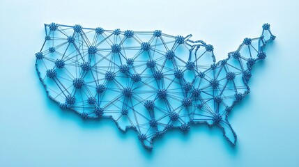 Poster - Comprehensive map of the united states highlighting ai workflow management and its impact on business operations nationally