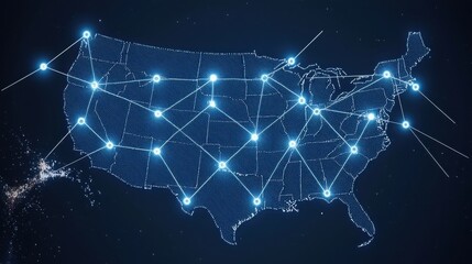 Poster - Comprehensive map of the united states serving as a reference for ar city navigation and development technologies