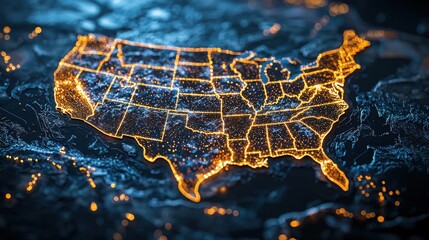 Poster - The united states displaying key areas impacted by automation for future growth in technology and logistics